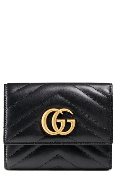 gucci bifold leather wallet|Gucci marmont wallet price.